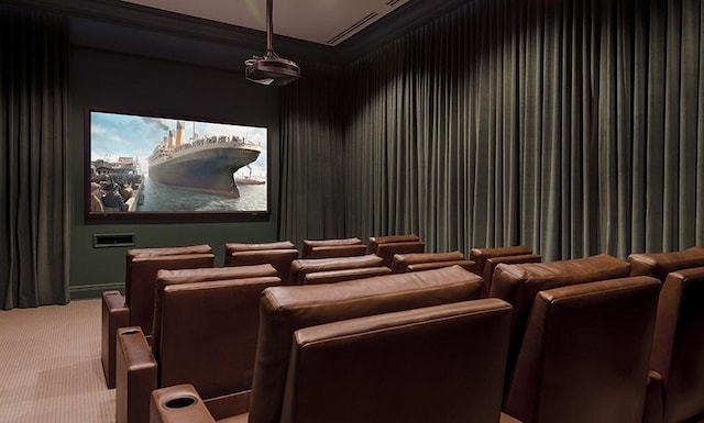 2550 N Lakeview Ave Unit N204, Chicago, IL 60614 - home theater room featuring carpet floors and crown molding