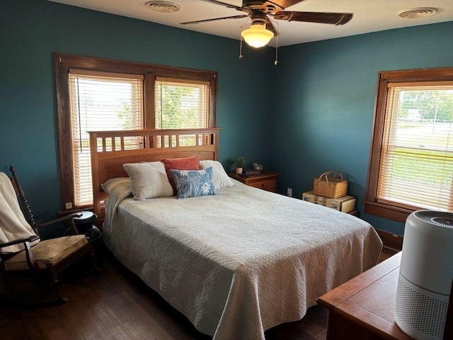 1591 N 2700 E Rd, Sheldon, IL 60966 - bedroom featuring dark wood-type flooring and a ceiling fan