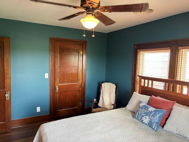 1591 N 2700 E Rd, Sheldon, IL 60966 - bedroom featuring dark wood finished floors and ceiling fan