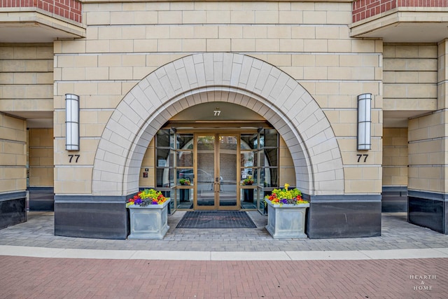 77 S Evergreen Ave Unit 1103, Arlington Heights, IL 60005 - doorway to property featuring french doors
