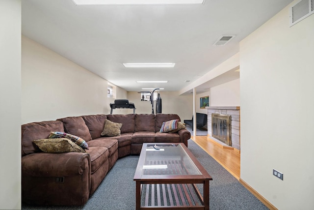 200 N Forest Ct, Addison, IL 60101 - living area with a glass covered fireplace and wood finished floors