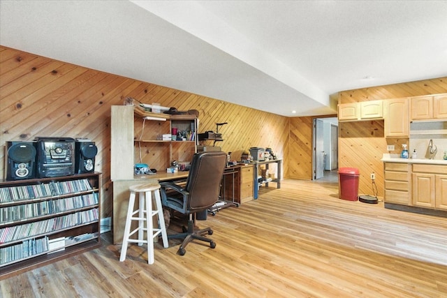 3125 Chellington Dr, Johnsburg, IL 60051 - office featuring wood walls and light wood finished floors