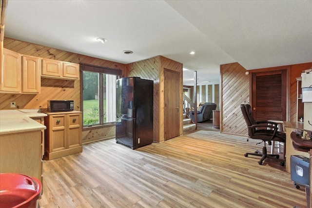 3125 Chellington Dr, Johnsburg, IL 60051 - home office featuring wood walls, light wood finished floors, and recessed lighting