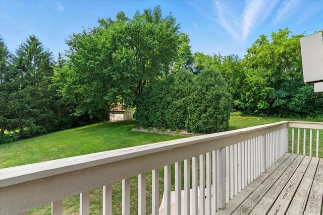 3125 Chellington Dr, Johnsburg, IL 60051 - wooden deck with a yard
