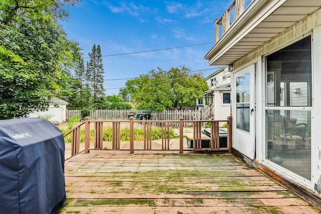 218 N Merrill St, Park Ridge, IL 60068 - deck featuring a grill and a fenced backyard