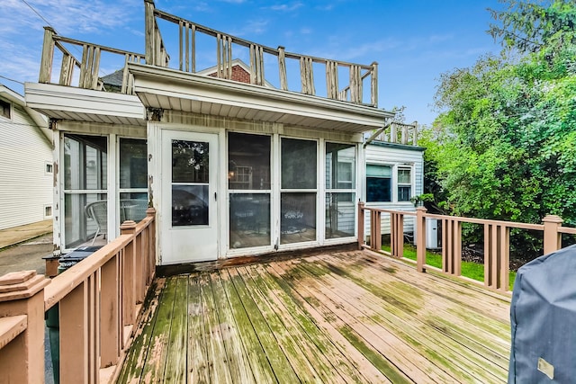 218 N Merrill St, Park Ridge, IL 60068 - deck featuring a sunroom and area for grilling