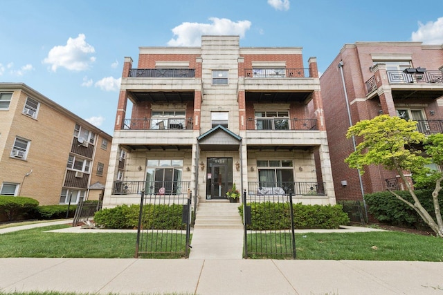 4243 N Keystone Ave Unit 2S, Chicago, IL 60641 - view of front of house with a balcony and stone siding