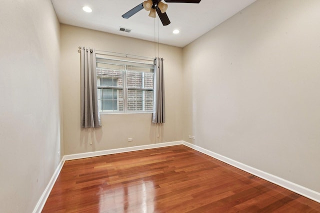 4243 N Keystone Ave Unit 2S, Chicago, IL 60641 - empty room with ceiling fan, wood finished floors, and recessed lighting