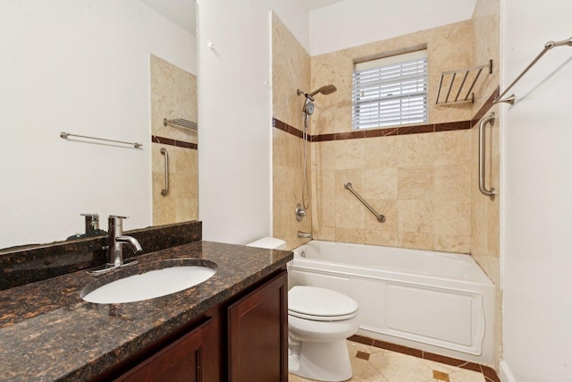 4243 N Keystone Ave Unit 2S, Chicago, IL 60641 - bathroom featuring bathtub / shower combination, vanity, and tile patterned flooring