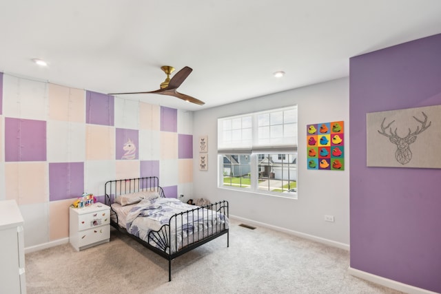 3620 Ambrosia Dr, Naperville, IL 60564 - bedroom featuring carpet flooring, a ceiling fan, and recessed lighting
