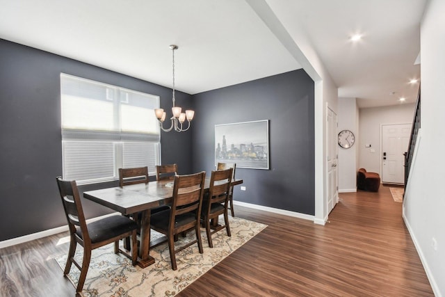 3620 Ambrosia Dr, Naperville, IL 60564 - dining space featuring wood finished floors, a chandelier, and recessed lighting
