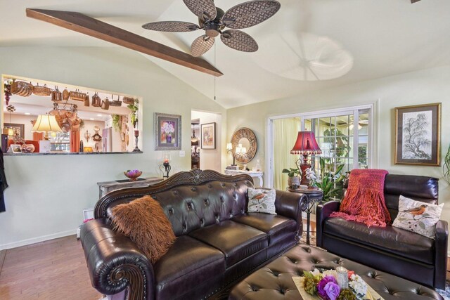 1427 S 5th St, Saint Charles, IL 60174 - living area with wood finished floors and a ceiling fan