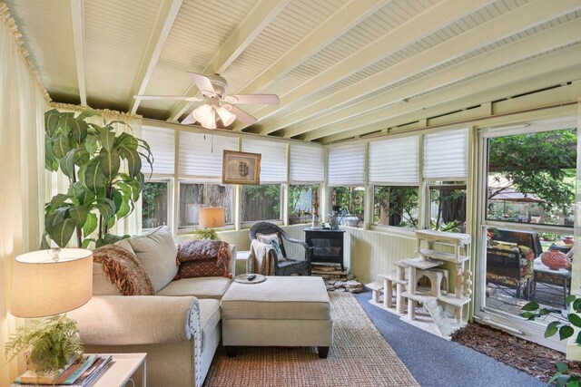 1427 S 5th St, Saint Charles, IL 60174 - sunroom featuring ceiling fan, outdoor lounge area, and carpet