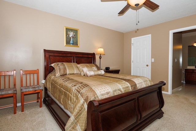 7 Crystal Ct, Bloomington, IL 61704 - bedroom featuring ensuite bathroom, a ceiling fan, and light carpet