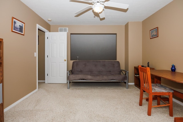 7 Crystal Ct, Bloomington, IL 61704 - office area with ceiling fan and carpet floors