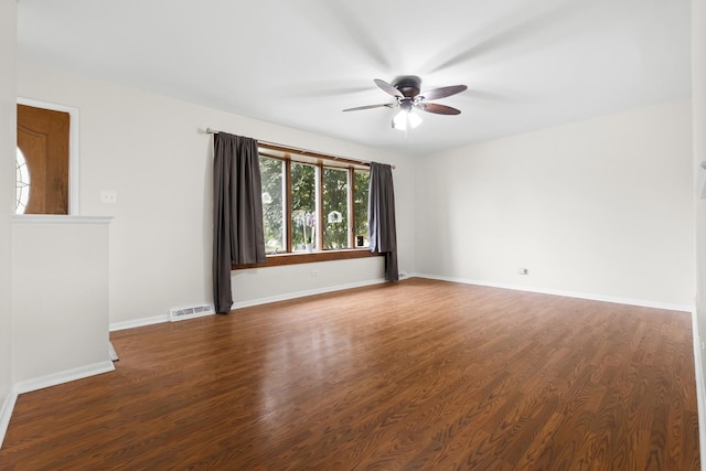 7707 S Oketo Ave, Bridgeview, IL 60455 - empty room with a ceiling fan and wood finished floors