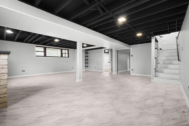 7707 S Oketo Ave, Bridgeview, IL 60455 - basement featuring stairs and baseboards