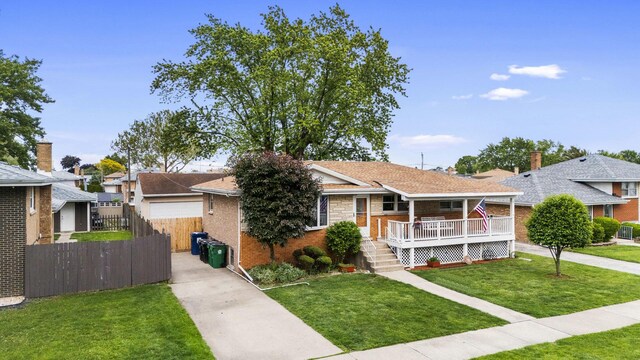 7707 S Oketo Ave, Bridgeview, IL 60455 - single story home with brick siding, driveway, and a wooden deck