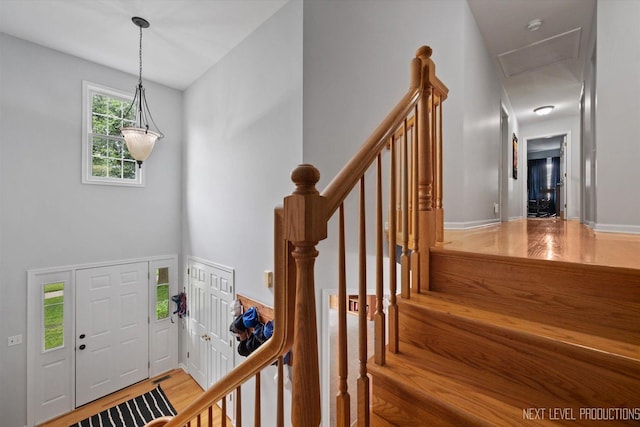 529 Hammer Ln, North Aurora, IL 60542 - staircase with wood finished floors