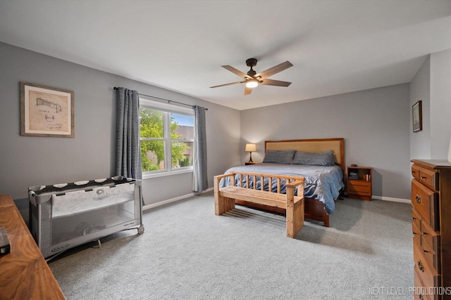 529 Hammer Ln, North Aurora, IL 60542 - carpeted bedroom with baseboards and a ceiling fan