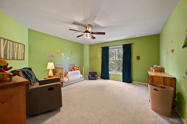 529 Hammer Ln, North Aurora, IL 60542 - bedroom featuring carpet floors and ceiling fan