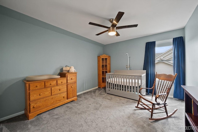 529 Hammer Ln, North Aurora, IL 60542 - bedroom with carpet flooring and a ceiling fan