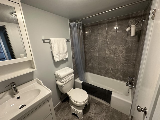 200 Deborah Ln Unit 13C, Wheeling, IL 60090 - full bathroom featuring marble finish flooring, shower / bath combo, and vanity