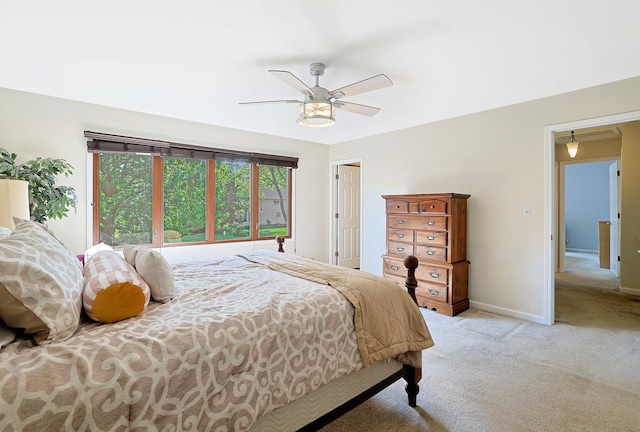 6316 Knollwood Ct, Lisle, IL 60532 - bedroom with light colored carpet, ceiling fan, and a closet
