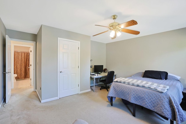 6316 Knollwood Ct, Lisle, IL 60532 - bedroom with light carpet, a desk, and ceiling fan