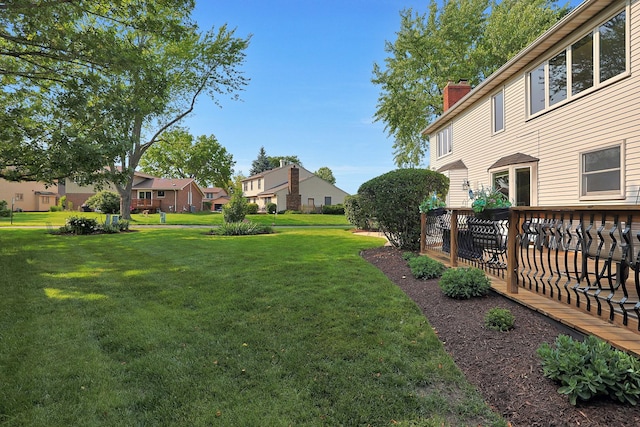 6316 Knollwood Ct, Lisle, IL 60532 - view of grassy yard with a residential view and a deck