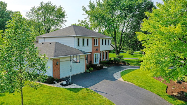 6316 Knollwood Ct, Lisle, IL 60532 - view of front of home featuring driveway, a front lawn, brick siding, and a shingled roof