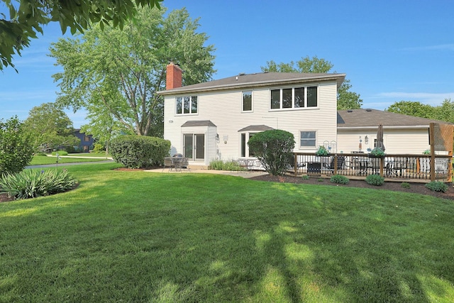 6316 Knollwood Ct, Lisle, IL 60532 - back of property featuring a chimney, a lawn, and a patio area