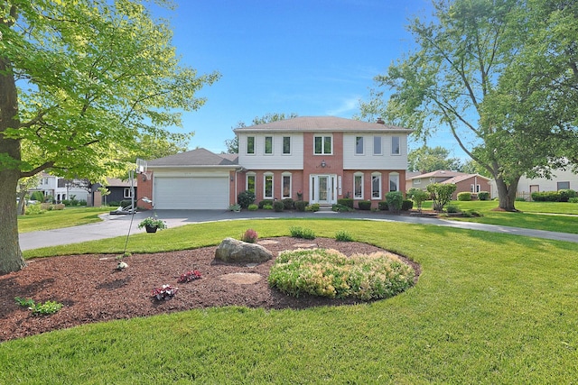 6316 Knollwood Ct, Lisle, IL 60532 - view of front of house featuring driveway, an attached garage, a front yard, and brick siding