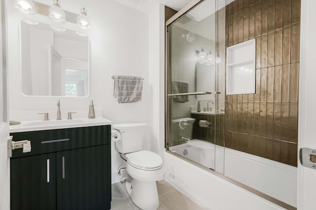 716 Somerset Ln, Darien, IL 60561 - full bathroom with vanity, enclosed tub / shower combo, and tile patterned flooring