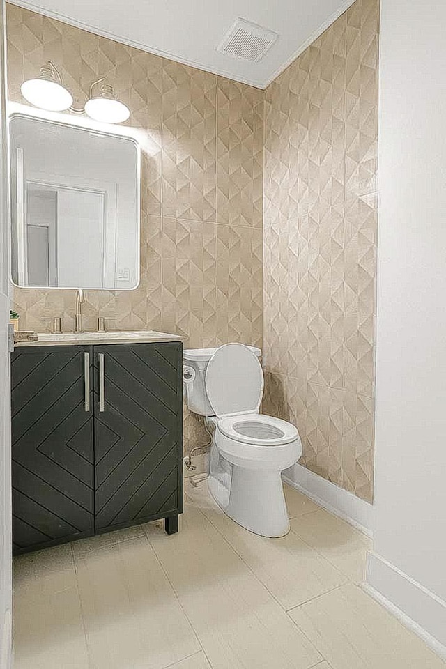 716 Somerset Ln, Darien, IL 60561 - half bath featuring vanity and tile patterned floors