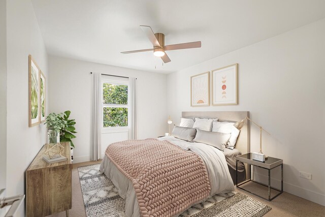 716 Somerset Ln, Darien, IL 60561 - bedroom featuring light colored carpet and a ceiling fan