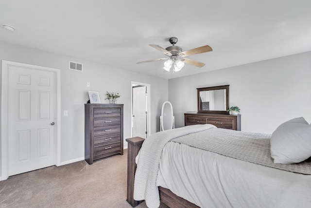 39371 Crofton Ln, Beach Park, IL 60083 - bedroom with light carpet and a ceiling fan