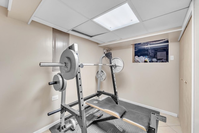 39371 Crofton Ln, Beach Park, IL 60083 - exercise room featuring baseboards and tile patterned floors