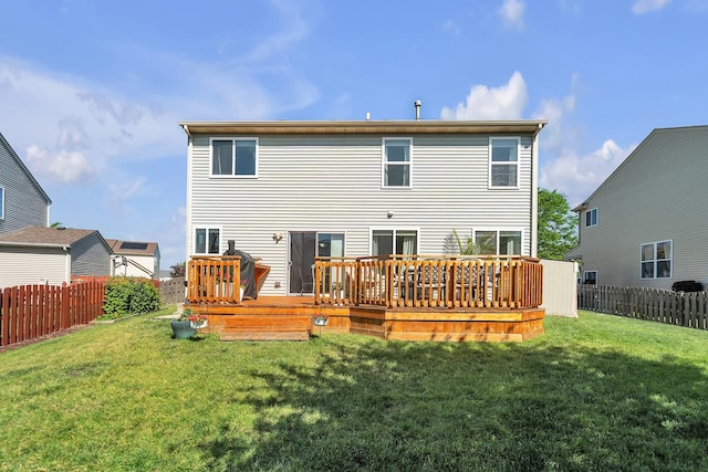 39371 Crofton Ln, Beach Park, IL 60083 - rear view of house with a fenced backyard and a wooden deck