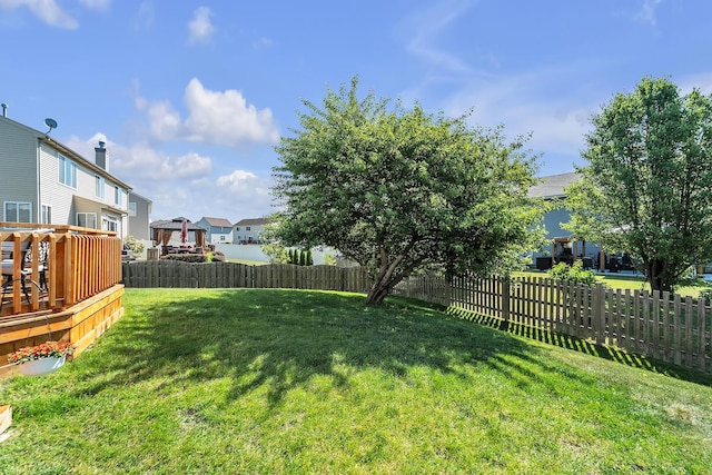 39371 Crofton Ln, Beach Park, IL 60083 - fenced backyard with a residential view and a wooden deck