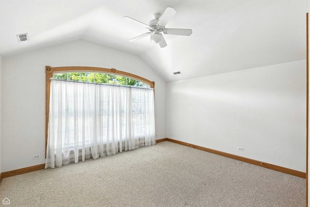 4829 Linscott Ave, Downers Grove, IL 60515 - unfurnished room featuring carpet floors, lofted ceiling, and ceiling fan