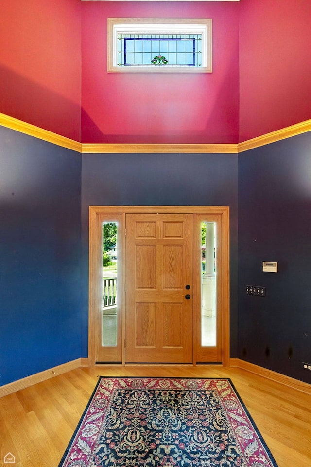 4829 Linscott Ave, Downers Grove, IL 60515 - entryway featuring wood finished floors and a towering ceiling