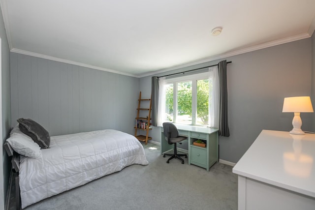 220 N Haddon Pl, Addison, IL 60101 - bedroom with ornamental molding, light colored carpet, and a desk