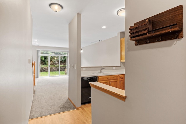 2442 Oneida Ln, Naperville, IL 60563 - corridor featuring a sink and light wood-type flooring