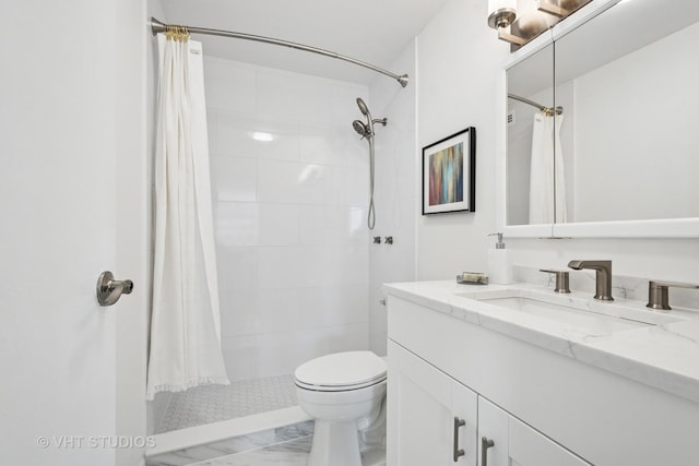 5445 N Sheridan Rd Unit 1515, Chicago, IL 60640 - bathroom featuring vanity, marble look tiles, and a tile shower