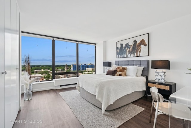 5445 N Sheridan Rd Unit 1515, Chicago, IL 60640 - bedroom featuring a view of city and wood finished floors