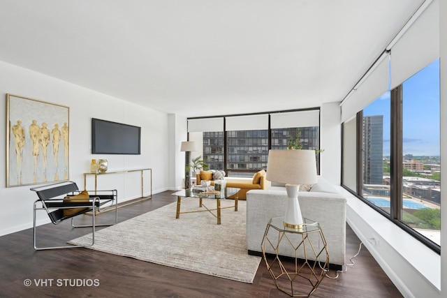 5445 N Sheridan Rd Unit 1515, Chicago, IL 60640 - living room with wood finished floors and baseboards