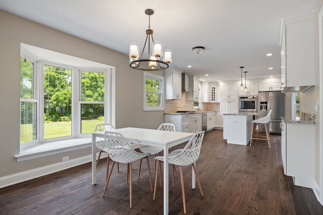 413 Northampton Ct, Naperville, IL 60565 - dining area featuring recessed lighting, a chandelier, and dark wood finished floors