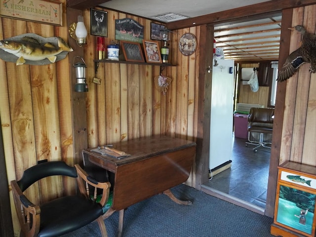 7084 N River Rd, Byron, IL 61010 - mudroom with wooden walls