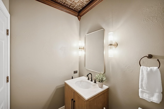 1318 Bennington Ct, Glenview, IL 60026 - bathroom featuring vanity and crown molding